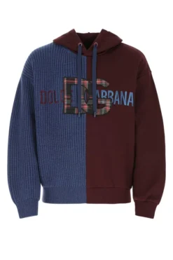 Dolce & Gabbana Logo Patched Knitted Hoodie - Multi