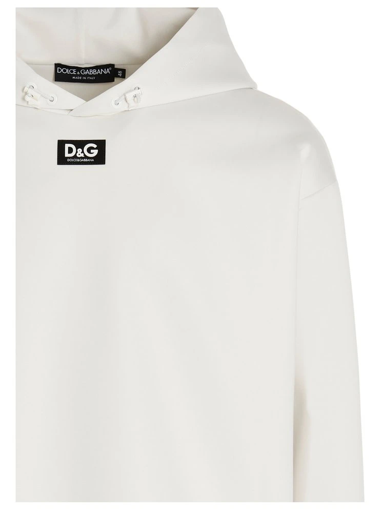 Dolce & Gabbana Logo Patch Hoodie - White 3 Dolce & Gabbana Logo Patch Hoodie - White - Image 3