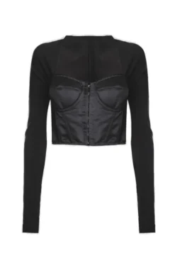 Dolce & Gabbana Panelled Long-Sleeved Top - Black