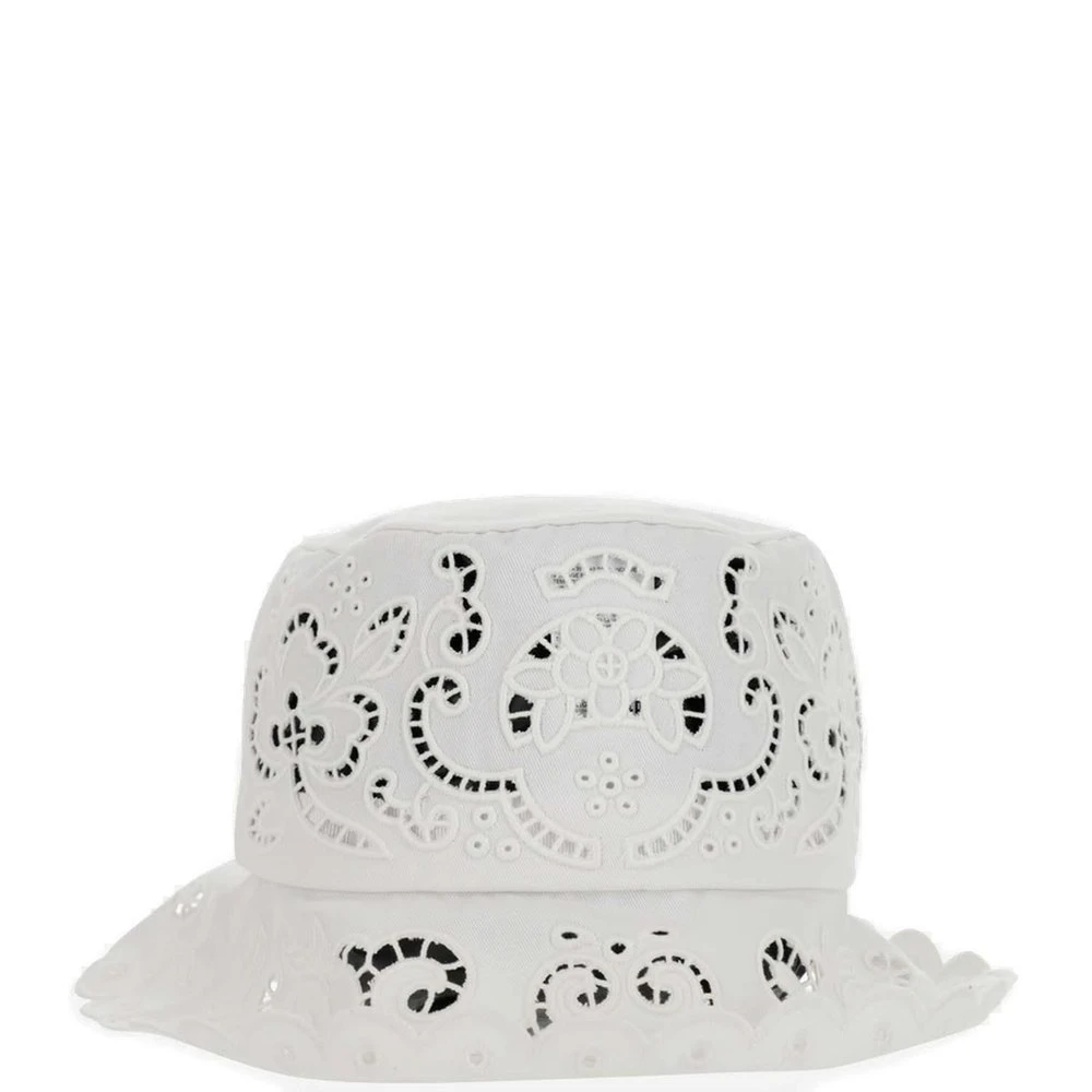( New Season ) Dolce & Gabbana Cut Out Embroidered Drill Hat - White 2 ( New Season ) Dolce & Gabbana Cut Out Embroidered Drill Hat - White - Image 2