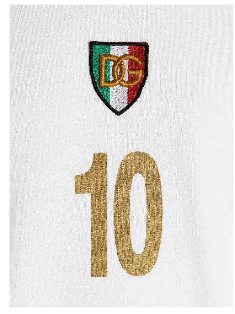 ( New Season ) Dolce & Gabbana Logo Plaque Drawstring Hoodie - White 4 ( New Season ) Dolce & Gabbana Logo Plaque Drawstring Hoodie - White - Image 4