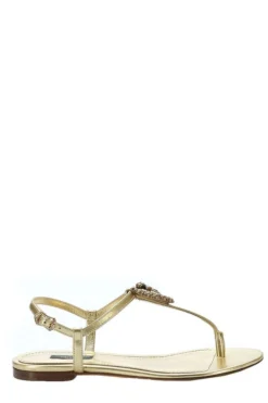 ( New Season ) Dolce & Gabbana Metallic Strap Sandals - Gold