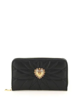 ( New Season ) Dolce & Gabbana Devotion Zip-Around Wallet - Black