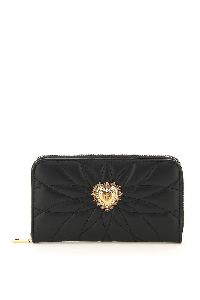 ( New Season ) Dolce & Gabbana Devotion Zip-Around Wallet - Black 1 ( New Season ) Dolce & Gabbana Devotion Zip-Around Wallet - Black