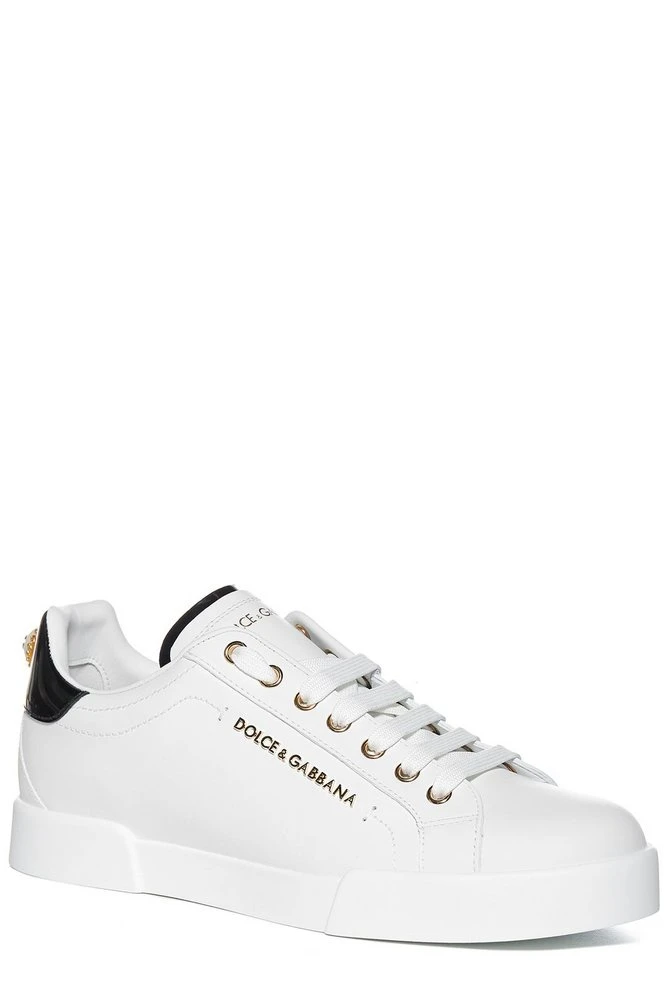 ( New Season ) Dolce & Gabbana Portofino Low-Top Sneakers - White 2 ( New Season ) Dolce & Gabbana Portofino Low-Top Sneakers - White - Image 2