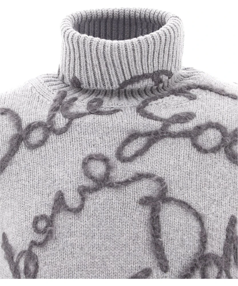 Dolce & Gabbana Logo Embroidered Turtleneck Jumper - Multi 6 Dolce & Gabbana Logo Embroidered Turtleneck Jumper - Multi - Image 6