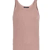 ( New Season ) Dolce & Gabbana Ribbed Knit Sleeveless Vest - Pink