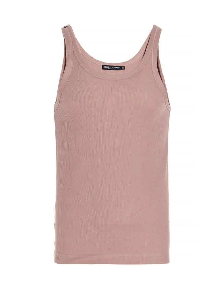 ( New Season ) Dolce & Gabbana Ribbed Knit Sleeveless Vest - Pink 1 ( New Season ) Dolce & Gabbana Ribbed Knit Sleeveless Vest - Pink
