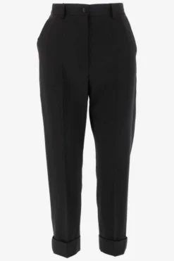 Dolce & Gabbana Cuffed Hem Tapered Trousers - Black