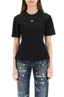 ( New Season ) Dolce & Gabbana Logo Plaque Crewneck T-Shirt - White -Cheap Vestureo Store 6660123e799340dacf933073fffc1ced