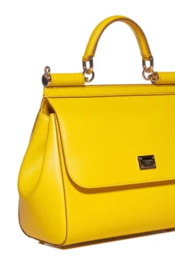 ( New Season ) Dolce & Gabbana Sicily Medium Tote Bag - Yellow -Cheap Vestureo Store 667543384a14c8137df9fdeaf3df3af9