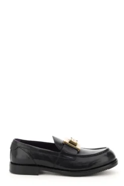 Dolce & Gabbana Mino Logo Plaque Loafers - Black