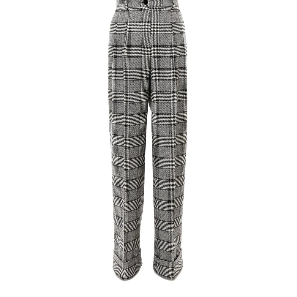 Dolce & Gabbana Checked Wide Leg Pants - Multi 1 Dolce & Gabbana Checked Wide Leg Pants - Multi