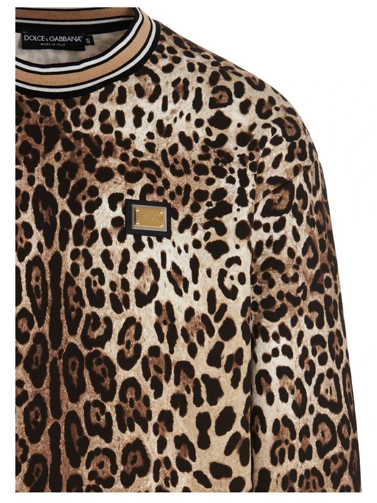 Dolce & Gabbana Leopard Printed Sweatshirt - Multi 3 Dolce & Gabbana Leopard Printed Sweatshirt - Multi - Image 3