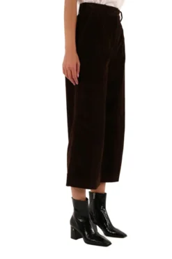 Dolce & Gabbana Corduroy Wide-Leg Cropped Pants - Brown -Cheap Vestureo Store 67506c539f84d80dc02a0bdce6ffff5e