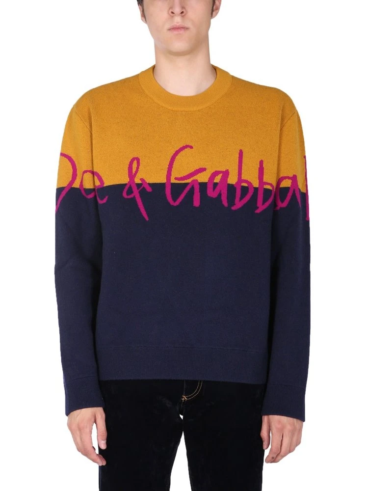 Dolce & Gabbana Logo Knitted Jumper - Multi 3 Dolce & Gabbana Logo Knitted Jumper - Multi - Image 3