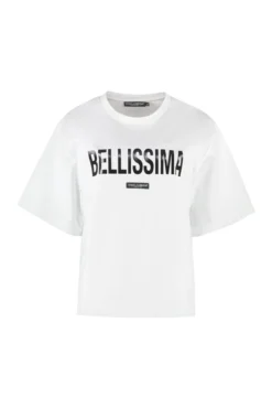 ( New Season ) Dolce & Gabbana Slogan Printed Crewneck T-Shirt - White