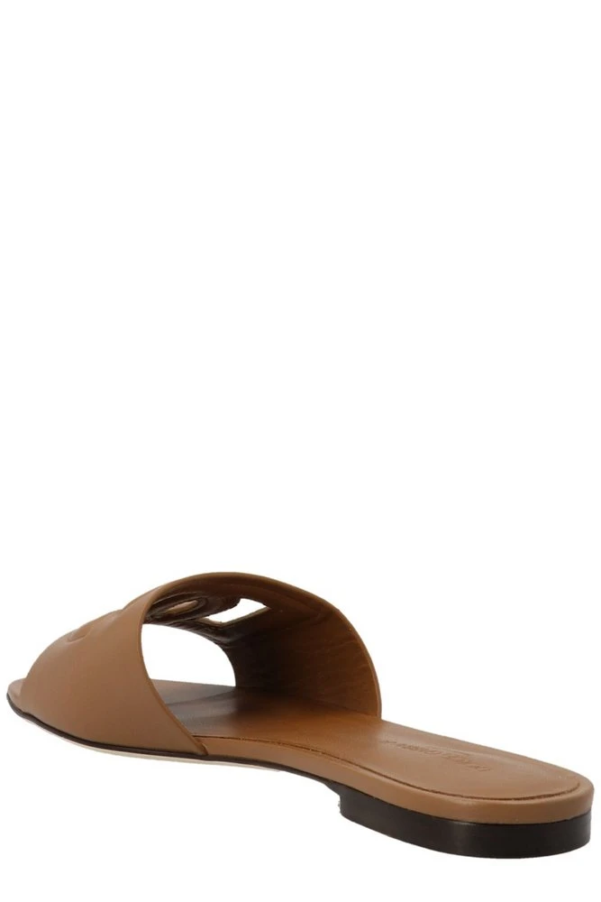 ( New Season ) Dolce & Gabbana Millennials Logo Detailed Slides - Brown 2 ( New Season ) Dolce & Gabbana Millennials Logo Detailed Slides - Brown - Image 2