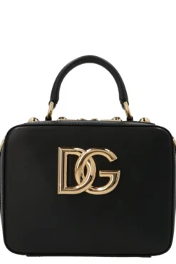 ( New Season ) Dolce & Gabbana DG Logo Tote Bag - Black
