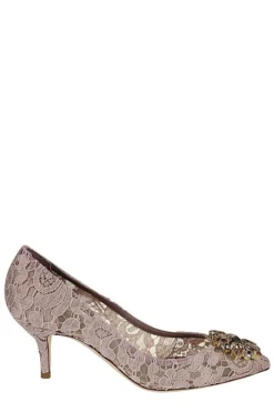 Dolce & Gabbana Taormina Lace Embellished Pumps - Pink