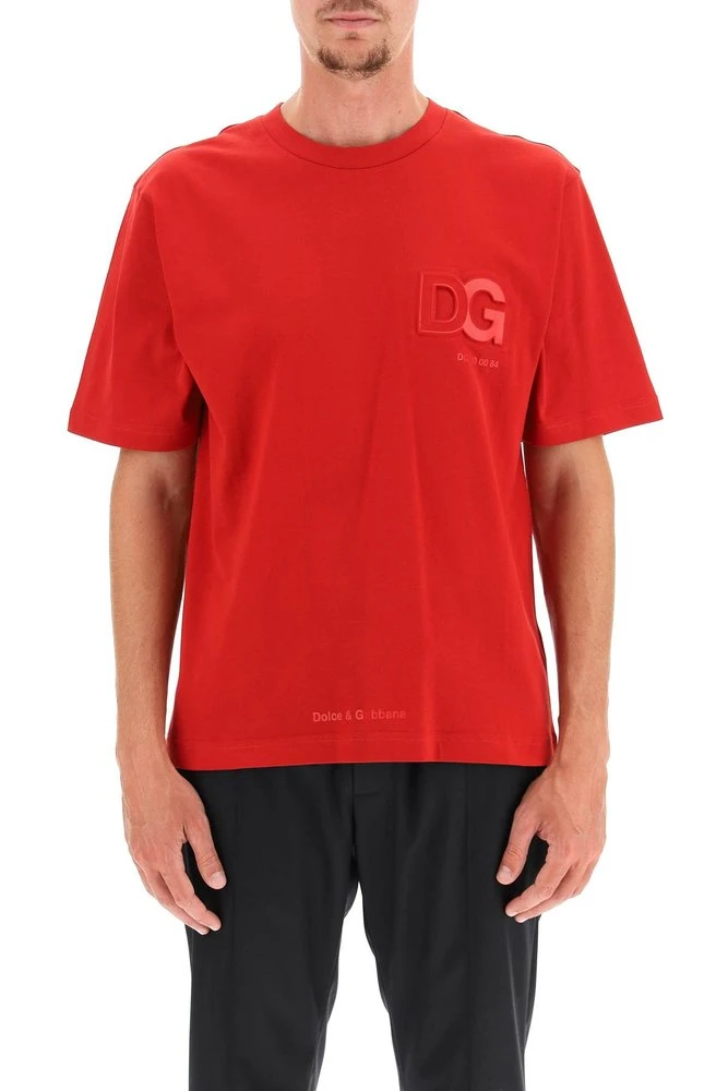 Dolce & Gabbana Logo Detailed T-Shirt - Red 2 Dolce & Gabbana Logo Detailed T-Shirt - Red - Image 2