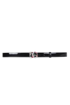 ( New Season ) Dolce & Gabbana Logo Buckled Belt - Black