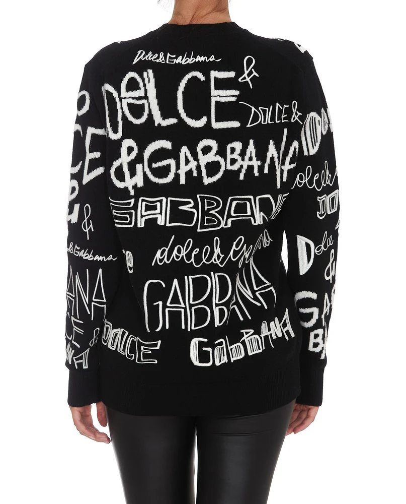 Dolce & Gabbana Logo Intarsia Knitted Jumper - Multi 2 Dolce & Gabbana Logo Intarsia Knitted Jumper - Multi - Image 2