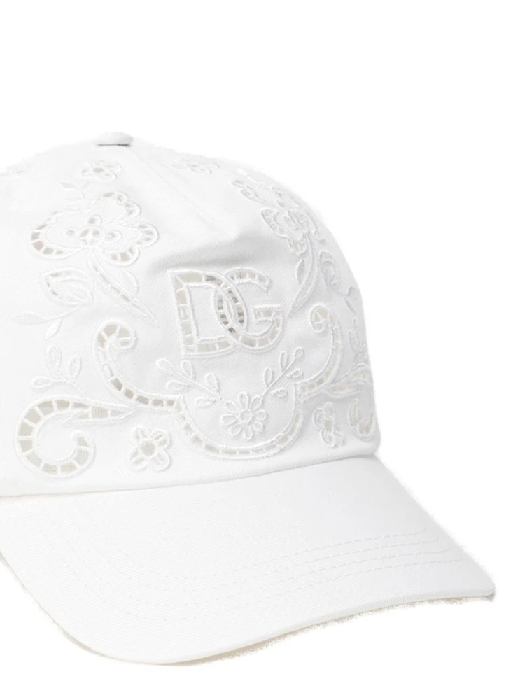 ( New Season ) Dolce & Gabbana Cut-Out Embroidered Drill Hat - White 2 ( New Season ) Dolce & Gabbana Cut-Out Embroidered Drill Hat - White - Image 2
