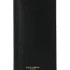 ( New Season ) Dolce & Gabbana Logo Detailed Foldover Wallet - Black