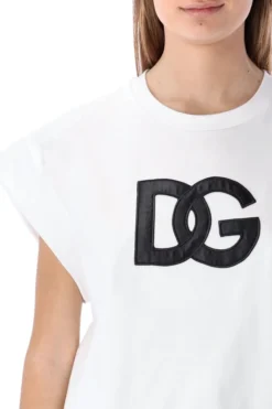 ( New Season ) Dolce & Gabbana Logo Patch Crewneck T-Shirt - White -Cheap Vestureo Store 6acd73ae59fc4e2ef0c401aeac2f66c6