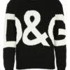 Dolce & Gabbana Logo Intarsia Crewneck Jumper - Black