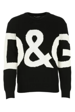Dolce & Gabbana Logo Intarsia Crewneck Jumper - Black