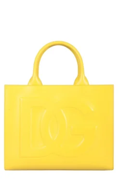 ( New Season ) Dolce & Gabbana Logo Embossed Tote Bag - Yellow