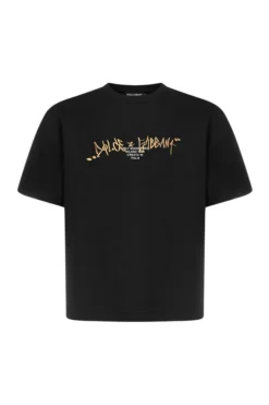 Dolce & Gabbana Logo Embroidered Crewneck T-Shirt - Black
