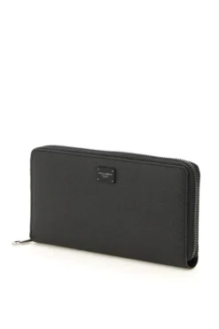 ( New Season ) Dolce & Gabbana Logo Plaque Zip-Around Wallet - Black -Cheap Vestureo Store 6ca3ae088c6966839843f0ef3dfe6044