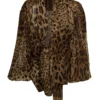 ( New Season ) Dolce & Gabbana Leopard Printed Elasticated Cuffs Blouse - Multi