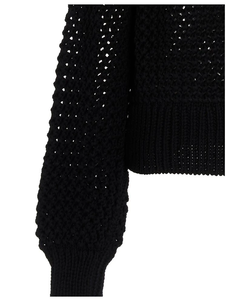 Dolce & Gabbana Open Knit Buttoned Cardigan - Black 4 Dolce & Gabbana Open Knit Buttoned Cardigan - Black - Image 4