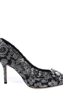 ( New Season ) Dolce & Gabbana Bellucci Lace Pumps - Black