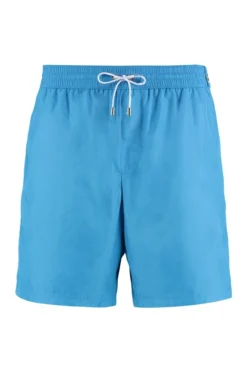 Dolce & Gabbana Logo Plaque Drawstring Swim Shorts - Blue