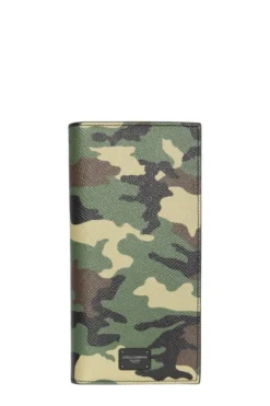 ( New Season ) Dolce & Gabbana Logo Patch Printed Wallet - Multi