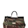 ( New Season ) Dolce & Gabbana Logo Plaque Camouflage Pattern Tote Bag - Multi