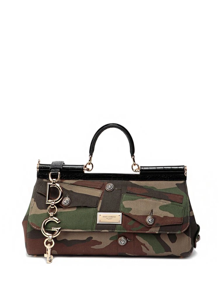 ( New Season ) Dolce & Gabbana Logo Plaque Camouflage Pattern Tote Bag - Multi 1 ( New Season ) Dolce & Gabbana Logo Plaque Camouflage Pattern Tote Bag - Multi