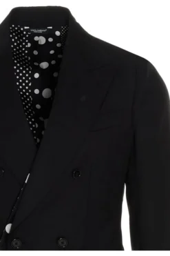 Dolce & Gabbana Polka-Dot Double-Breasted Blazer - Black -Cheap Vestureo Store 6ed34a0453b4746f8957e68785325f38