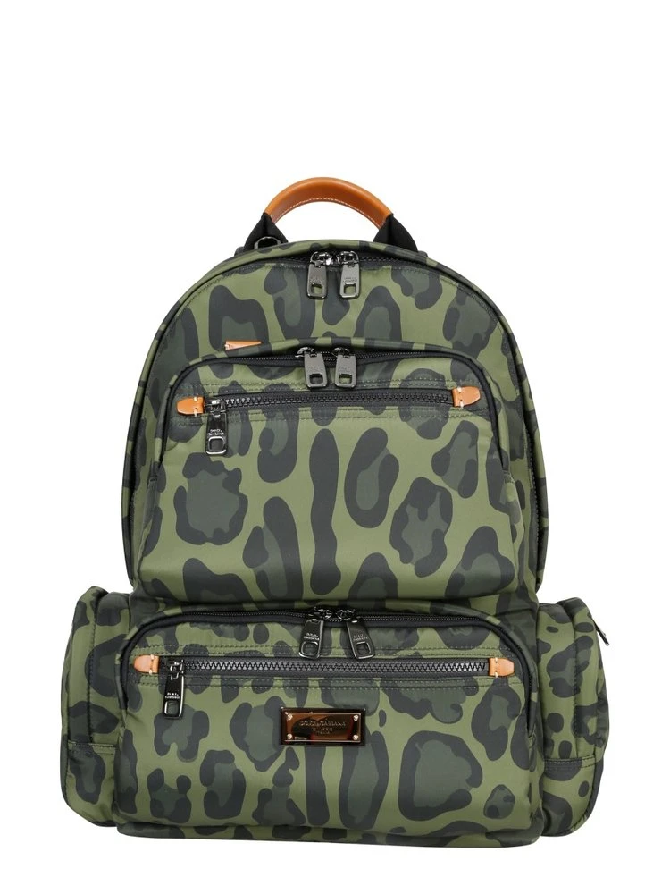 Dolce & Gabbana Logo Patch Leopard Printed Backpack - Multi 1 Dolce & Gabbana Logo Patch Leopard Printed Backpack - Multi