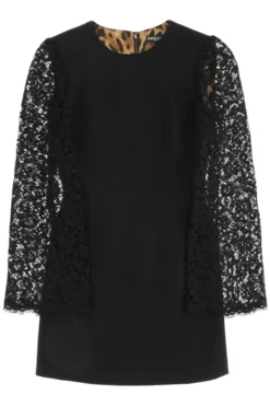 Dolce & Gabbana Lace-Detail Mini Dress - Black