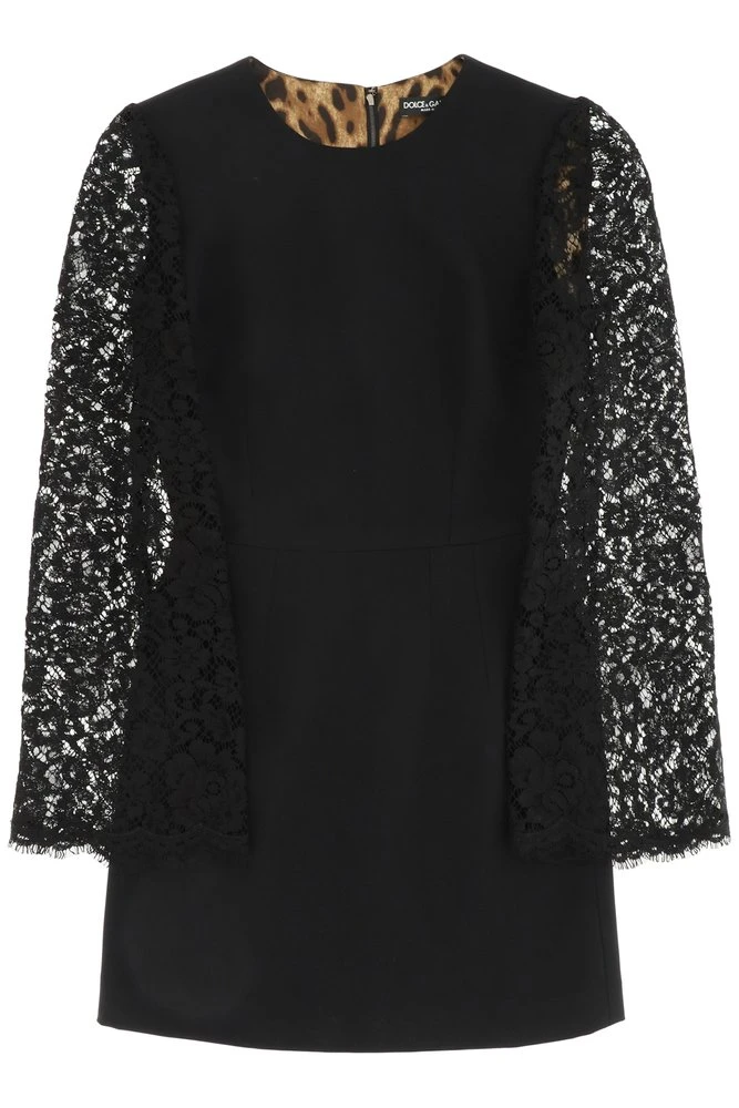 Dolce & Gabbana Lace-Detail Mini Dress - Black 1 Dolce & Gabbana Lace-Detail Mini Dress - Black