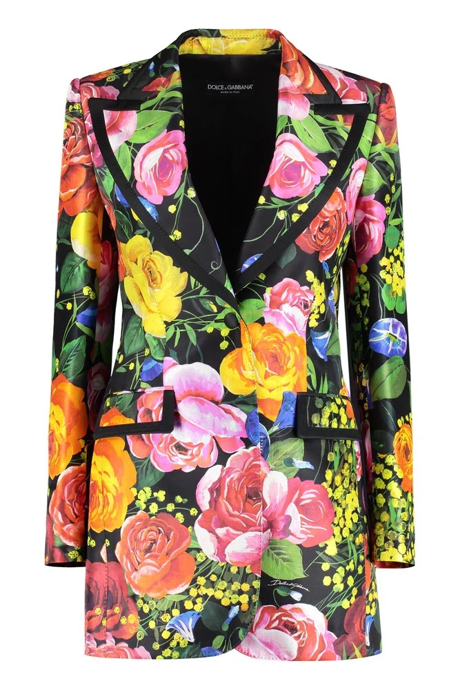 ( New Season ) Dolce & Gabbana Floral Printed Long-Sleeved Blazer - Multi 1 ( New Season ) Dolce & Gabbana Floral Printed Long-Sleeved Blazer - Multi