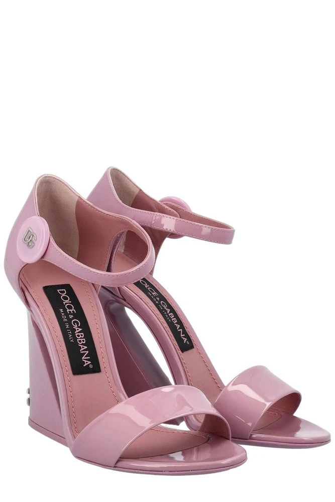 ( New Season ) Dolce & Gabbana Geometric Heel Sandals - Pink 2 ( New Season ) Dolce & Gabbana Geometric Heel Sandals - Pink - Image 2
