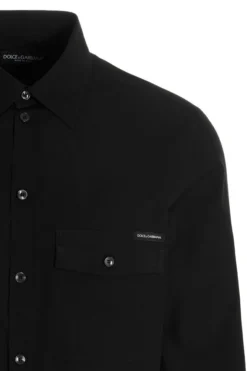 ( New Season ) Dolce & Gabbana Chest Pocket Shirt - Black -Cheap Vestureo Store 6f4b72e29b602e455081daa649a87bed
