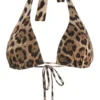 Dolce & Gabbana Leopard Print Bikini Top - Brown